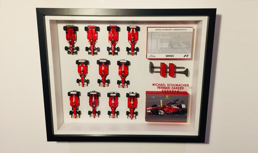 Michael Schumacher Ferrari Cars, Valves and Signed Postcard