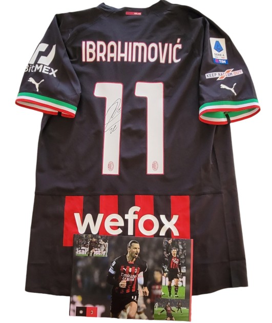 Ibrahimovic's Signed Match-Issued Shirt, Udinese vs Milan 2023