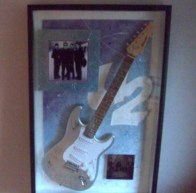 U2 Signed Guitar Display