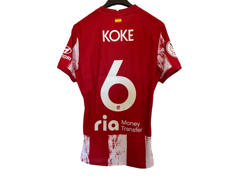 Koke's Match-Issued Shirt - Atletico Madrid vs Athletic Club, Supercopa de Espana 2022
