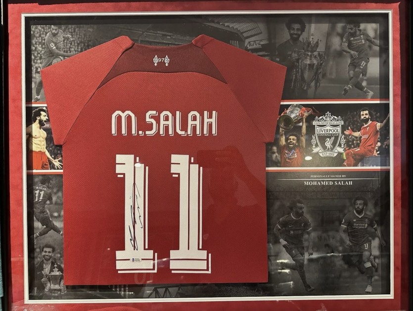 Mohamed Salah, la maglia del Liverpool FC firmata e incorniciata