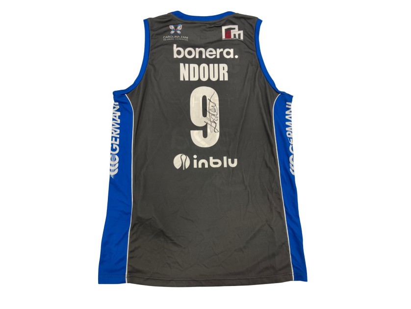 Completo Ndour Unwashed Germani Brescia vs Olimpia Milano, Coppa Italia 2025 - Autografato