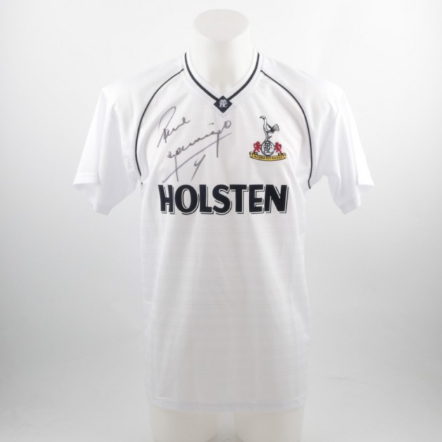 Official replica Tottenham shirt, 90/91 season, signed by Paul Gascoigne