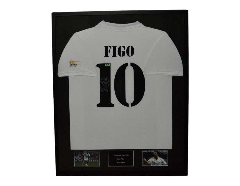 Luis Figo's Real Madrid 2002/03 Signed And Framed Shirt