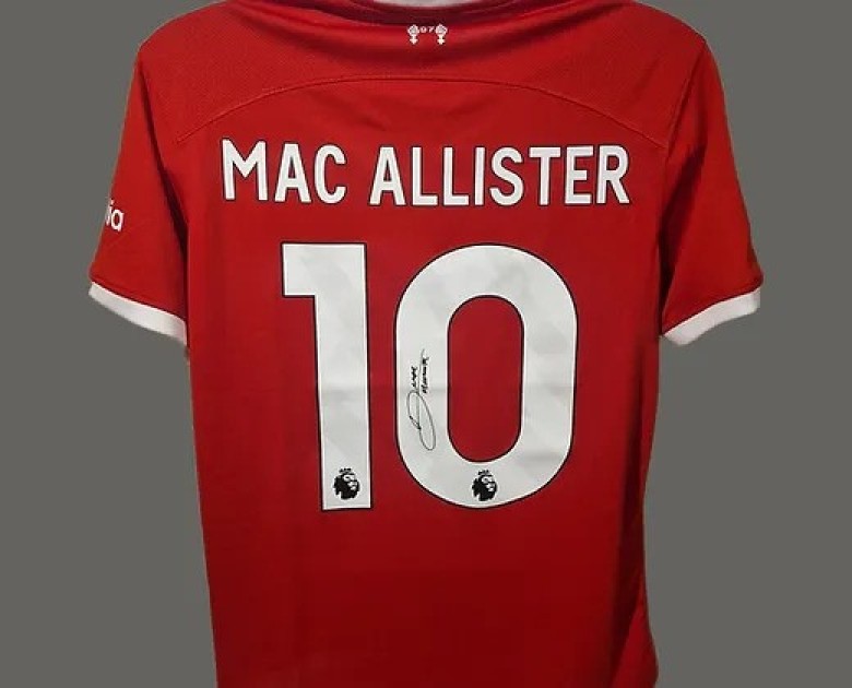 Alexis Mac Allister's Liverpool 2023/24 Signed and Framed Shirt 