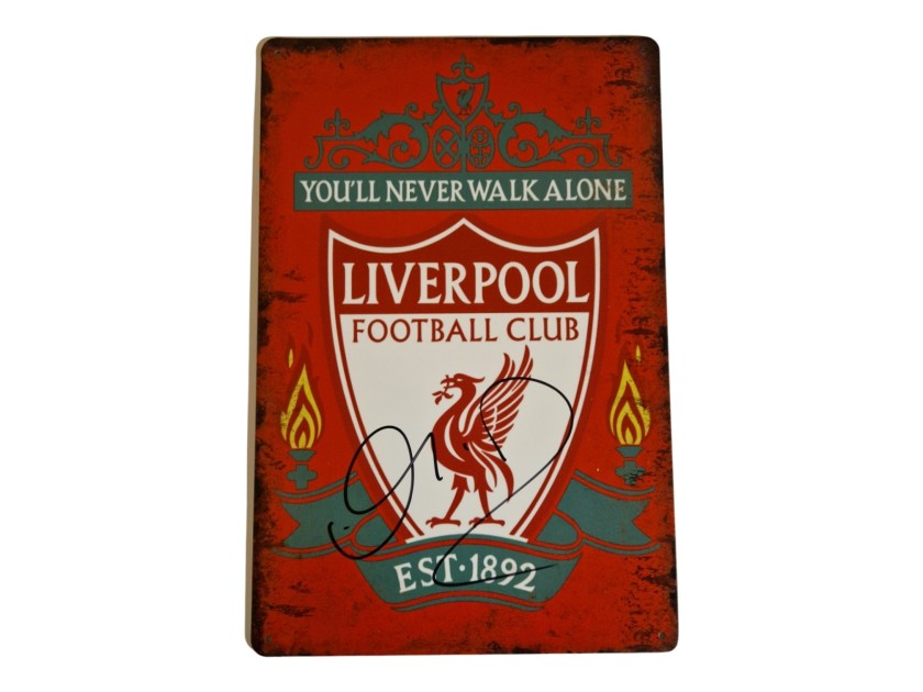 Alvaro Arbeloa Signed Liverpool Road Sign