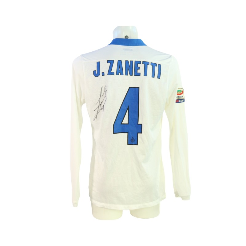 Zanetti's Inter Signed Match-Issued Shirt, 2013/14