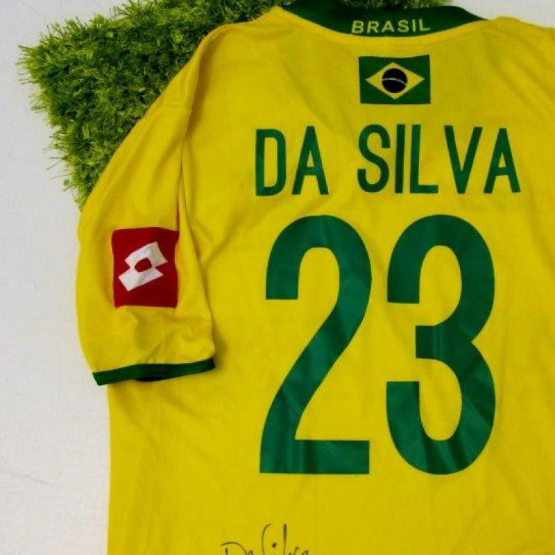 Da Silva match worn shirt, Partita Mundial, Italy-Brazil - signed