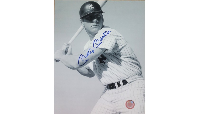 Mickey Mantle Signed NY Yankees Photograph 
