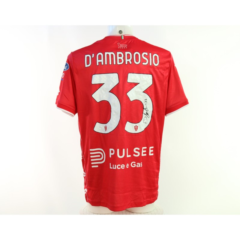 D'Ambrosio's Monza vs Juventus Signed Unwashed Shirt, 2024