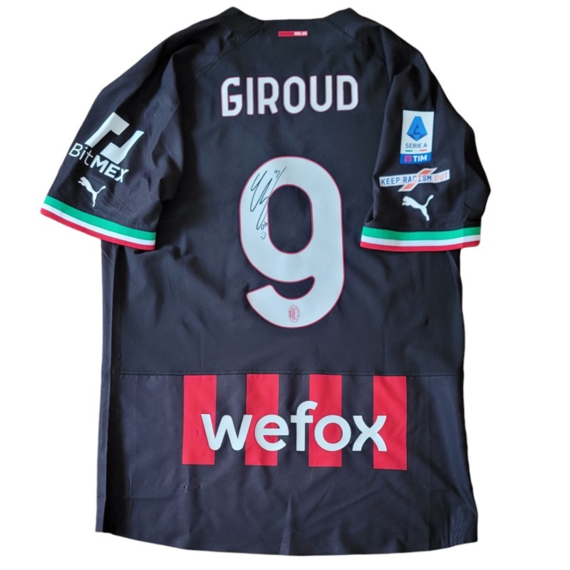 Giroud's Match Signed Shirt, Udinese vs AC Milan 2023 "Keep Racism Out"
