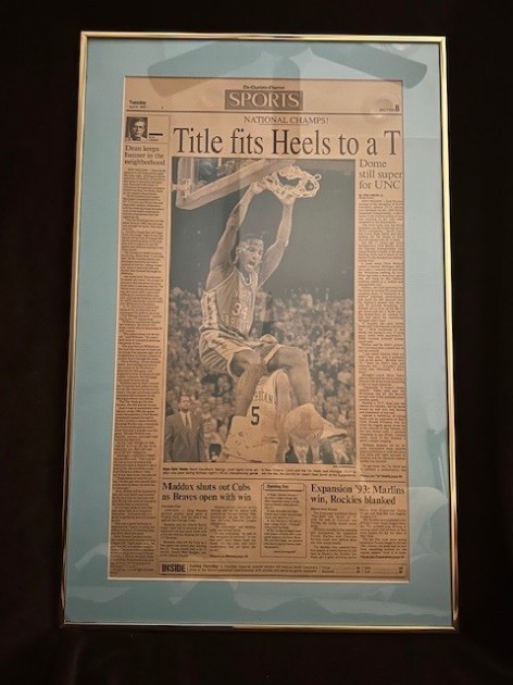 George Lynch's Charlotte Observer Framed News Article