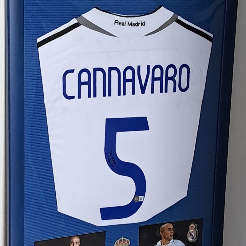 Fabio Cannavaro's Real Madrid Signed and Framed Home Shirt