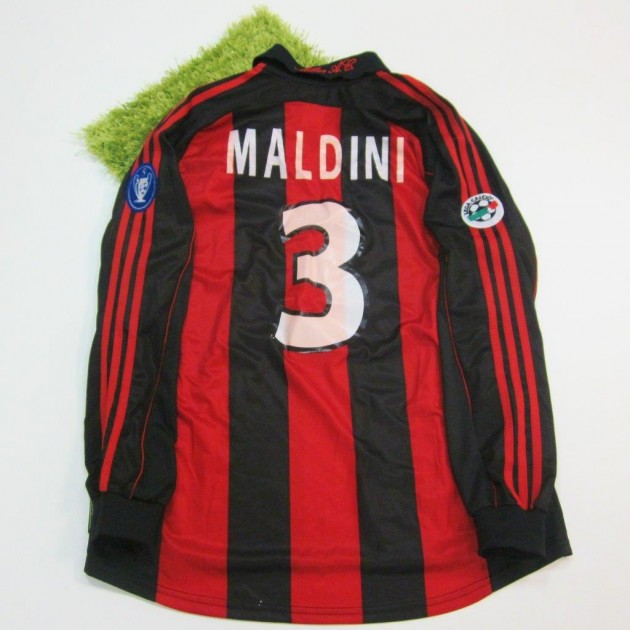 Maldini match worn shirt, Milan-Reggina Serie A 2000/2001