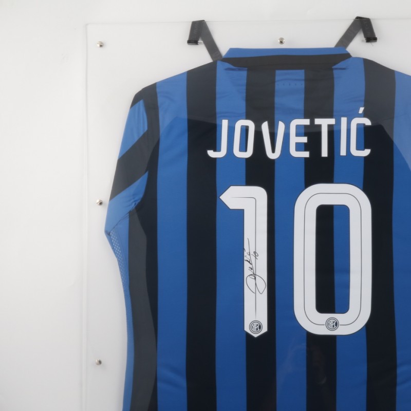 Maglia ufficiale Jovetic Inter, Serie A 15/16 autografata con teca