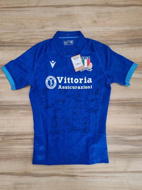 Italian National Rugby Team's Match-Issued Shirt - Signed by the Players