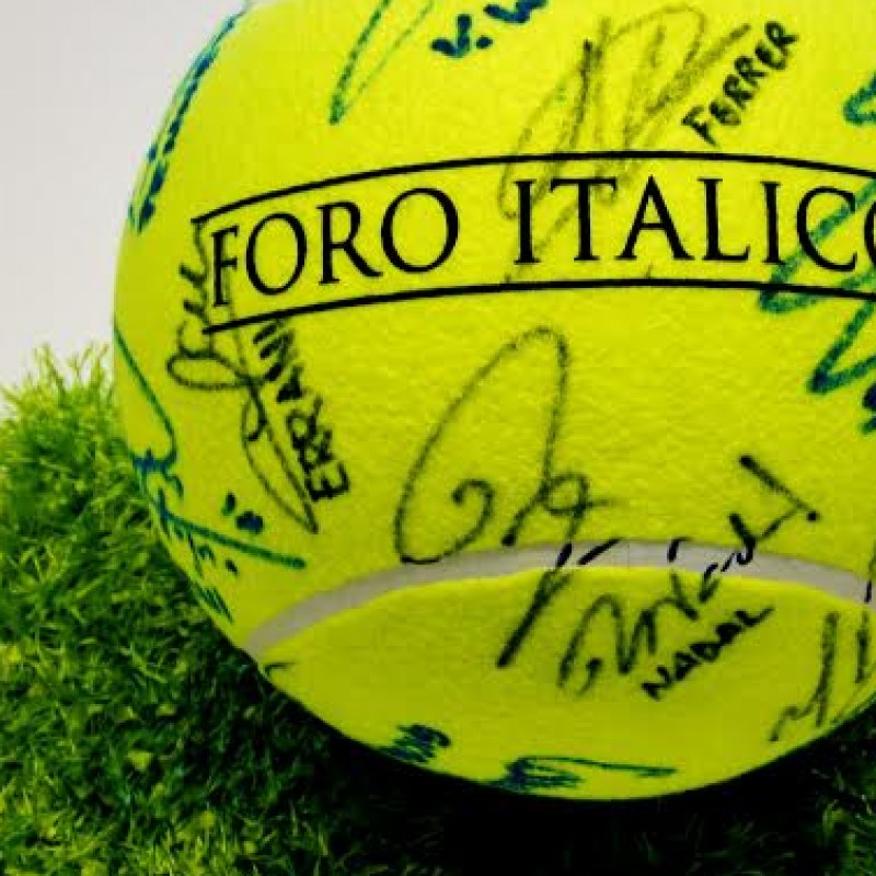 Maxi tennis ball signed by the champions of Internazionali BNL Rome