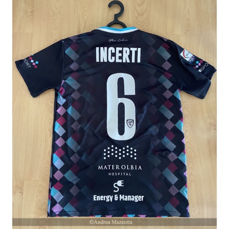 Incerti's Worn and Signed Shirt, Recanatese - Olbia 2023 - Unwashed