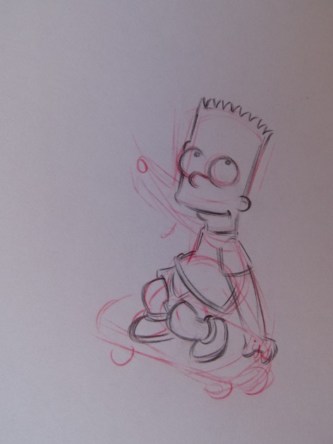 The Simpsons - Original Drawing of Bart Simpson - CharityStars