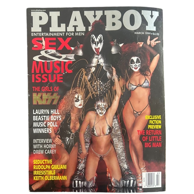 Gene Simmons of KISS Signed Playboy Magazine