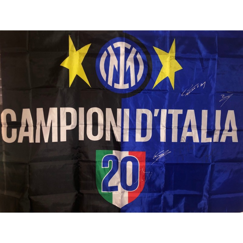 Official Inter Milan Scudetto Flag, 2023/24 - Signed by the Players