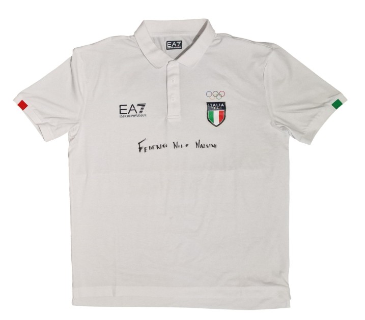 Armani T-Shirts worn by Federico Nilo Maldini - European Games 2023 