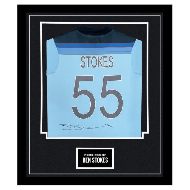 Ben Stokes' World Cup Signed and Framed Shirt