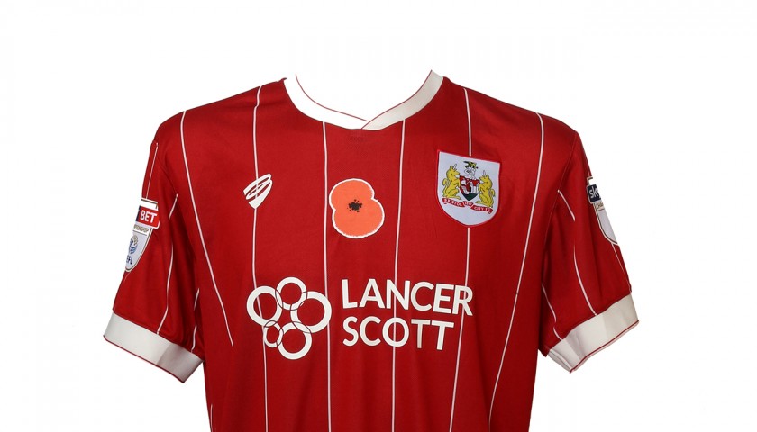 Match-Worn Poppy Shirt by Bristol City FC's Bobby Reid