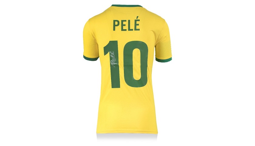 Pele Back Signed Brazil 1970 Home Shirt