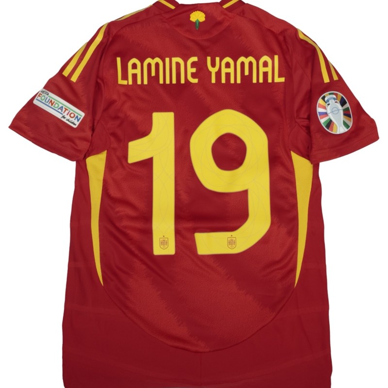 Lamine Yamal's Match-Issued Shirt, Spain vs France EURO 2024