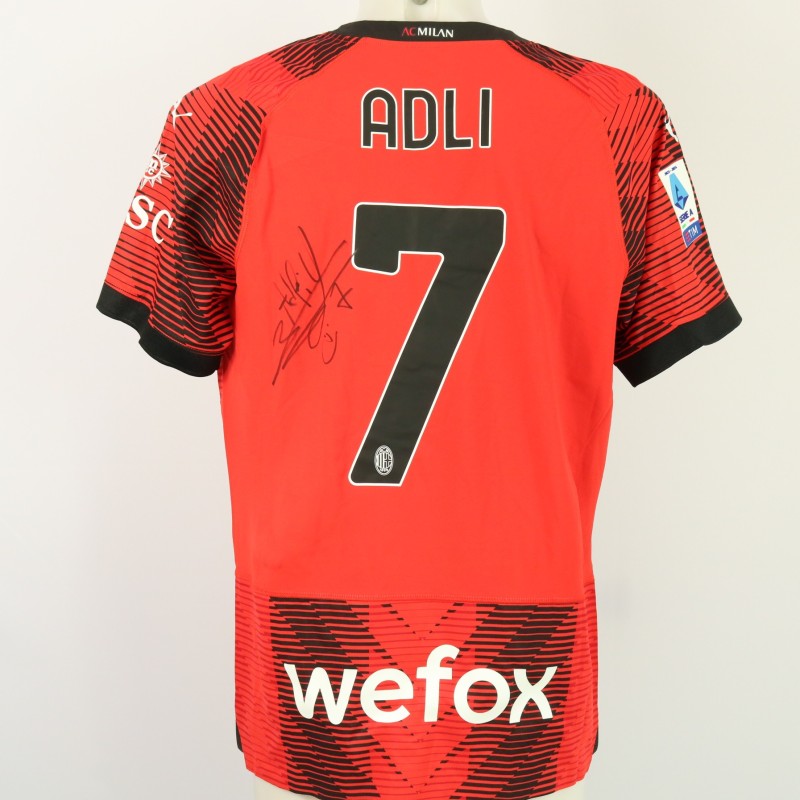 Adli Milan Official Signed Shirt, 2023/24