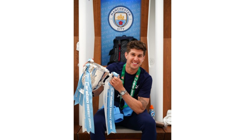 Stones' Match-Issued Signed Shirt, Carabao Cup Final