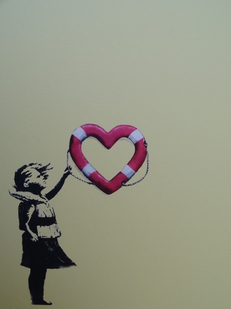 Banksy x Post Modern Vandal "Girl With Heart Shaped Float" 