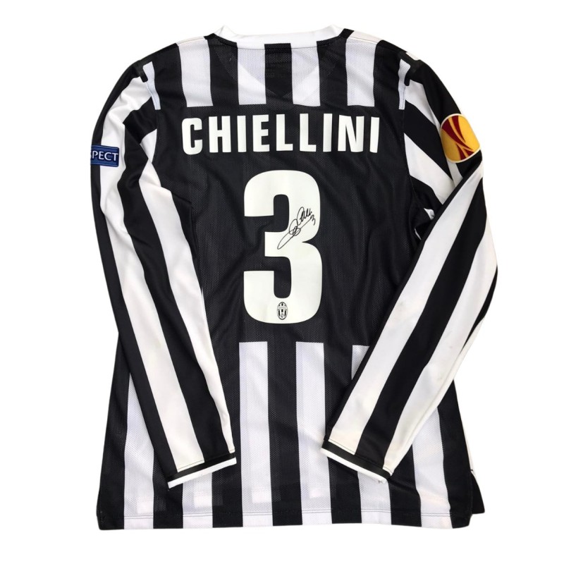 Chiellini's Unwashed Signed Shirt, Juventus vs Fiorentina EL 2014