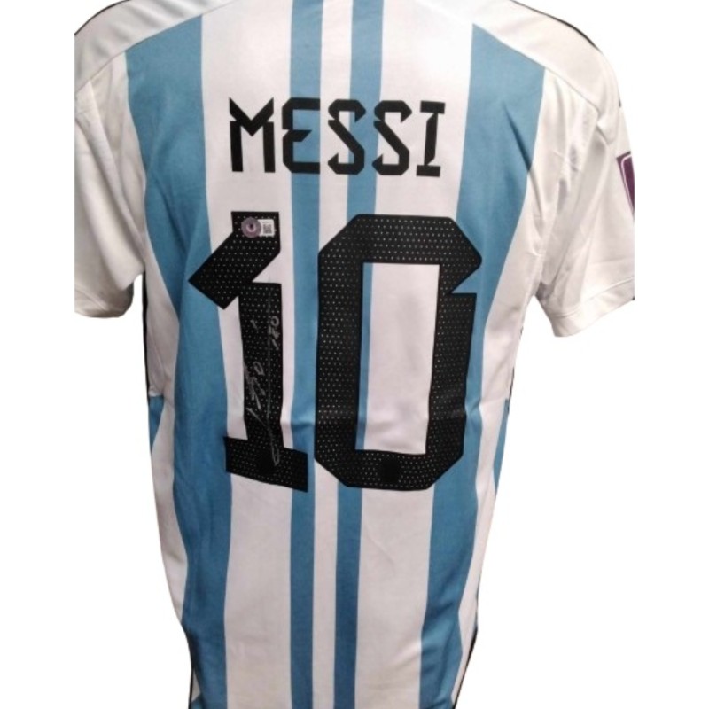 Messi Argentina Signed Replica Shirt, WC 2022 Final 