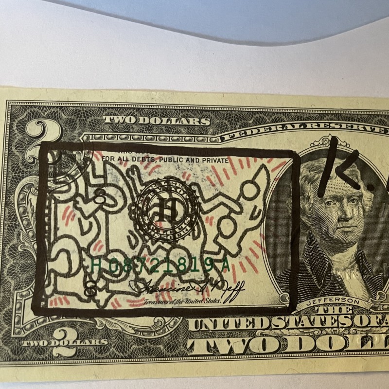 Keith Haring Hand Signed Dollar