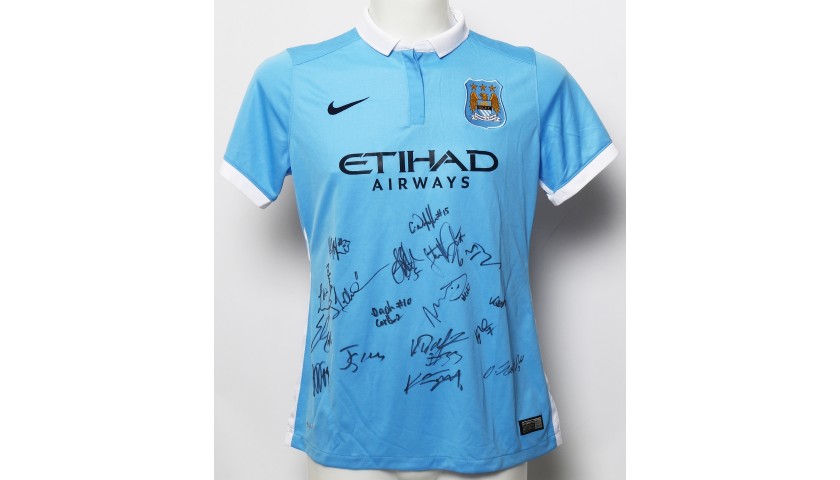 Manchester City FC Home Shirt Signed by the Women's Champions of 2014|15