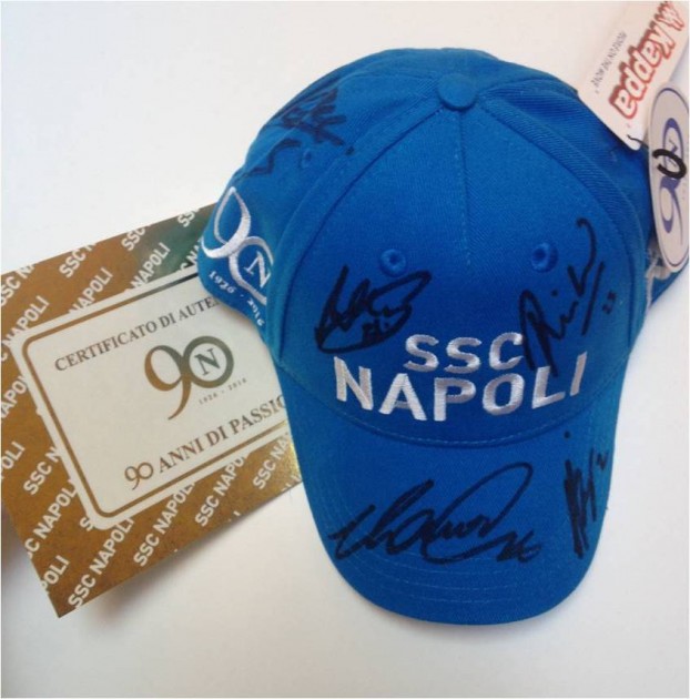 Cappellino ufficiale SSC Napoli 16/17, autografato dai giocatori