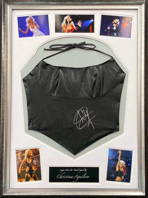 Christina Aguilera Signed and Framed Stage Top