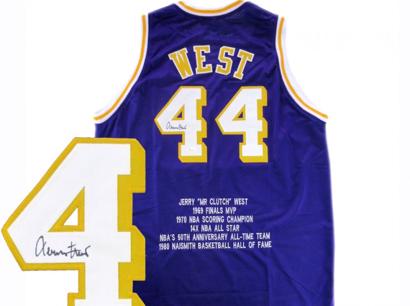 Lakers Jersey Signed by The Logo Jerry West - CharityStars