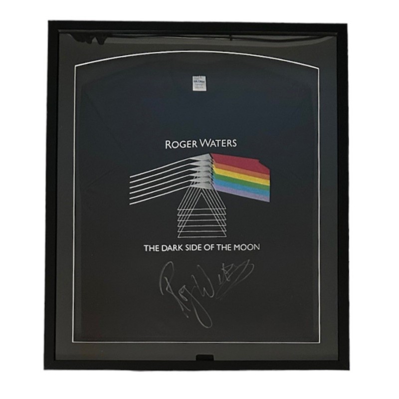 Roger Waters of Pink Floyd Signed and Framed Official The Dark Side Of The Moon T-Shirt 