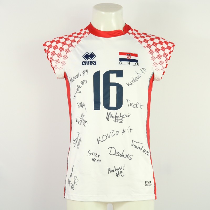 Jersey of Croatia - athlete Curak - of the Women's National Team at the European Championships 2023 - Autographed by the team