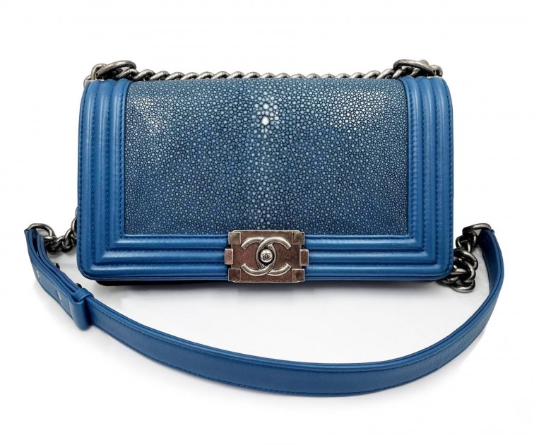 Chanel Blue Galuchat Exotic Leather Bag - CharityStars