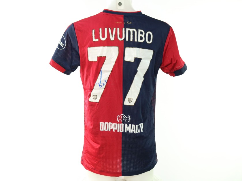 Luvumbo's Signed Unwashed Shirt, Cagliari vs Milan 2024