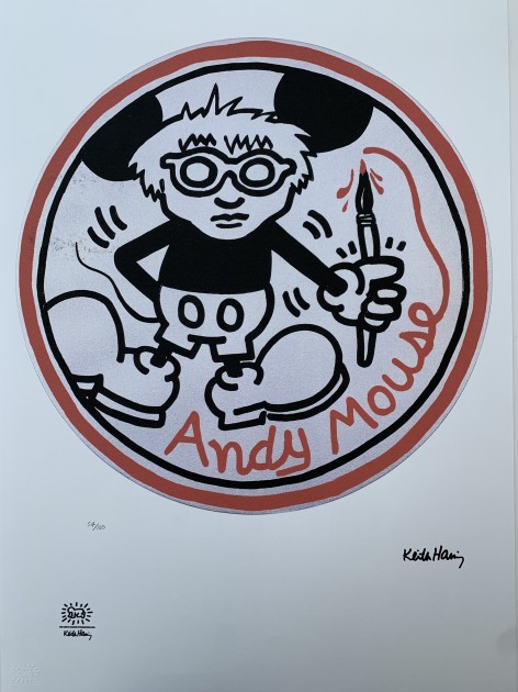 "Andy Mouse" Keith Haring Signed Lithograph 