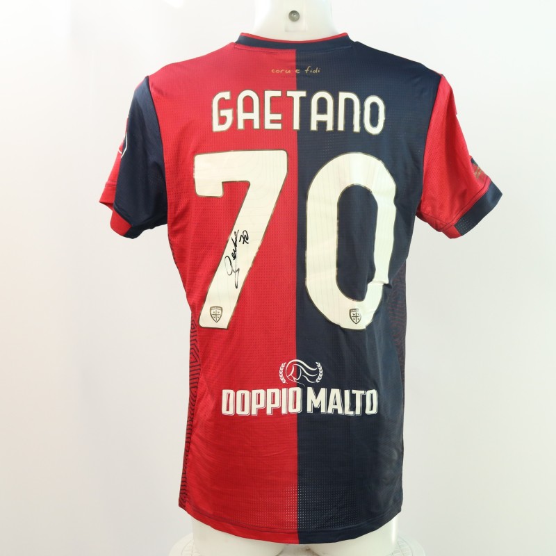 Gaetano's Signed Unwashed Shirt, Cagliari vs Cremonese Coppa Italia 2024