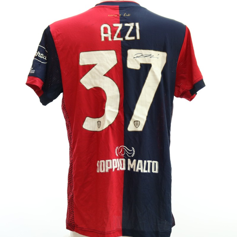 Maglia Azzi Unwashed, Cagliari vs Roma 2024 - Autografata