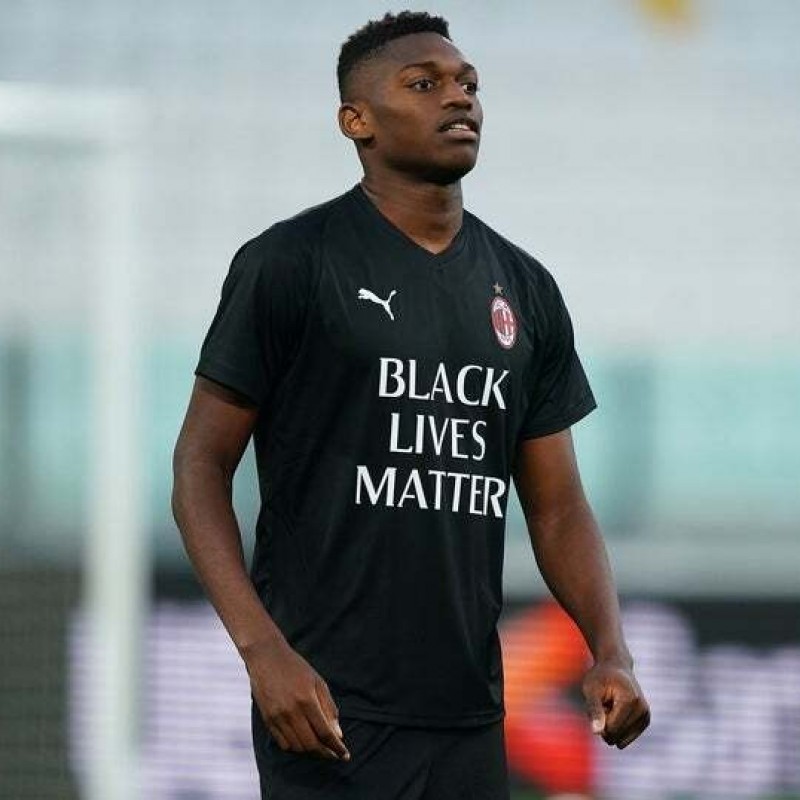 "Black Lives Matter" Training Shirt, Juventus-Milan - Signed by Leao