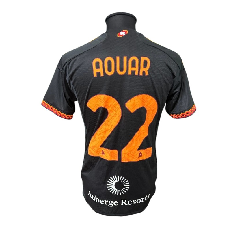 Aouar's Roma Match-Worn Shirt, 2023/24