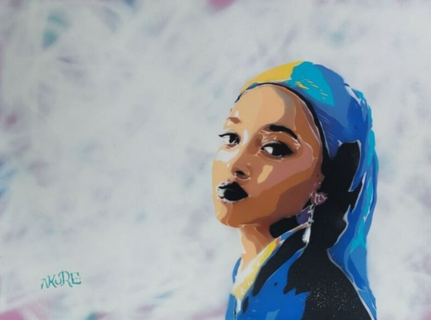 "Evolution of the Girl with the Pearl Earring" MixedMedia Painting by AKORE